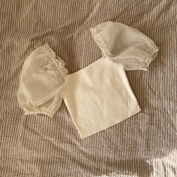 Aritzia Wilfred Sheer-Sleeve Top - Picture 1 of 6